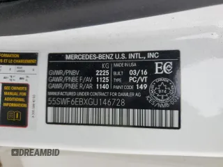 2016 Mercedes-Benz C 450 AMG with VIN 55SWF6EBXGU146728, listed as a Copart auction lot 51422965 with 170,712 mi miles and Salvage title. Bid and sale history available at DreamBid. Image 13.