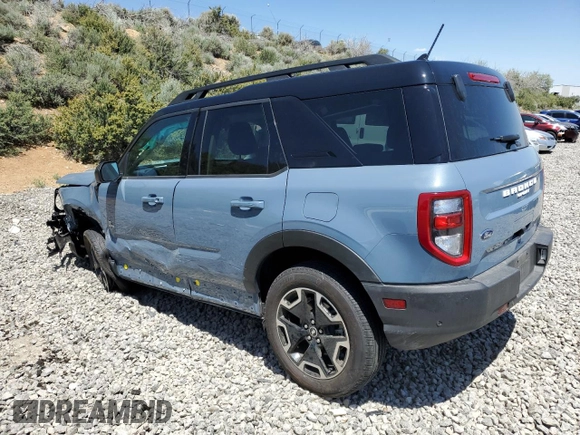 2024 Ford Bronco Sport Outer Banks with VIN 3FMCR9C60RRE65491, listed as a Copart auction lot 58210735 with 6,723 mi miles and Salvage title. Bid and sale history available at DreamBid. Image 2.