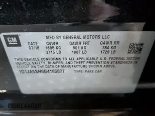 2016 Chevrolet Sonic LS z VIN 1G1JA5SH6G4185877, wystawiony jako Copart lot #42243525 z przebiegiem 117 903 mil mil oraz Szkoda całkowita • Salvage title. Historia ofert i sprzedaży dostępna na DreamBid. Obrazek 12.