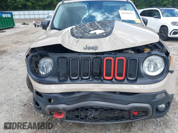 2017 Jeep Renegade Trailhawk with VIN ZACCJBCB5HPF70617, listed as a IAAI auction lot 42516113 with 66,187 mi miles and . Bid and sale history available at DreamBid. Image 6.