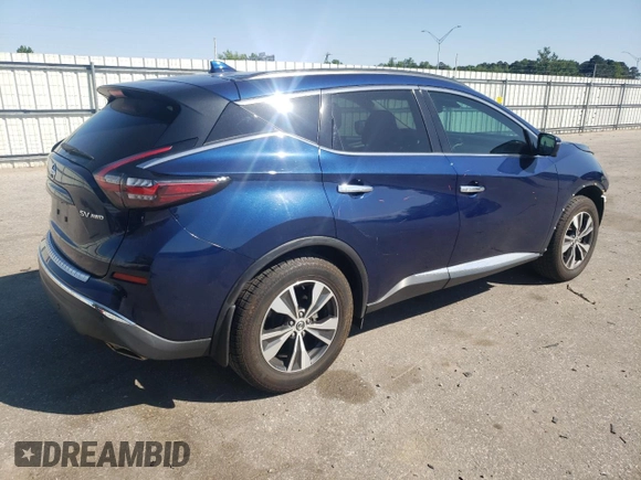 2020 Nissan Murano SV with VIN 5N1AZ2BS5LN173617, listed as a Copart auction lot 54603575 with 46,400 mi miles and Salvage title. Bid and sale history available at DreamBid. Image 3.
