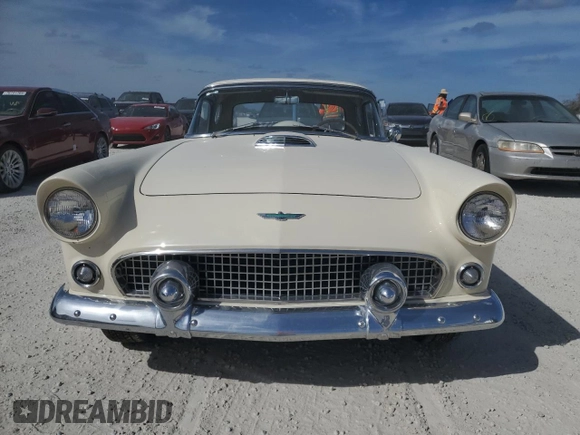 1956 Ford Thunderbird with VIN P6FH266640, listed as a Copart auction lot 76715884 with 12,494 mi miles and Salvage Title. Bid and sale history available at DreamBid. Image 5.