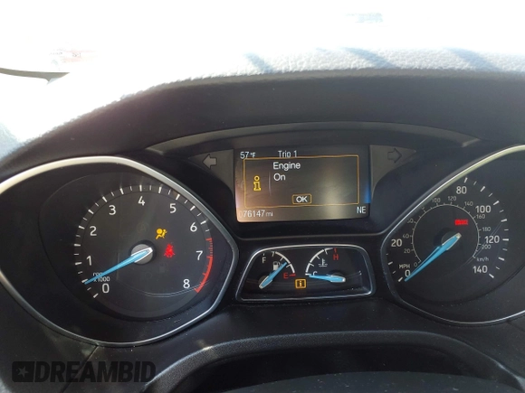 2016 Ford Focus SE with VIN 1FADP3F29GL347574, listed as a IAAI auction lot 41975094 with 76,147 mi miles. Bid and sale history available at carsss.com. Image 7.