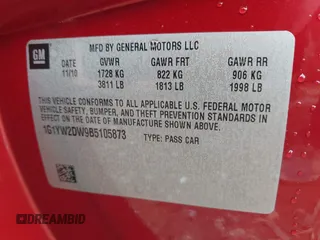 2011 Chevrolet Corvette Z16 Grand Sport 3LT z VIN 1G1YW2DW9B5105873, wystawiony jako IAAI lot #42313370 z przebiegiem 32 263 mil mil oraz . Historia ofert i sprzedaży dostępna na DreamBid. Obrazek 9.