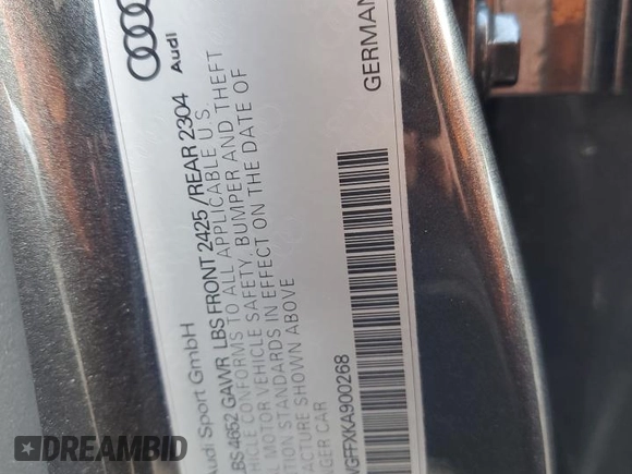 2019 Audi RS 3 с VIN WUABWGFFXKA900268, выставлен на аукционе Copart как лот 75316324 с пробегом 22 137 миль миль и Списание • Salvage title. История ставок и продаж доступна на DreamBid. Изображение 13.