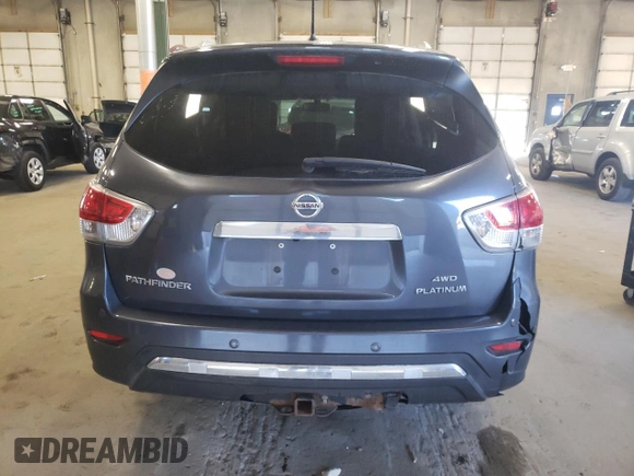 2013 Nissan Pathfinder Platinum z VIN 5N1AR2MM1DC607124, wystawiony jako Copart lot #71521174 z przebiegiem 144 126 mil mil oraz Czysty tytuł • Clean title. Historia ofert i sprzedaży dostępna na DreamBid. Obrazek 6.