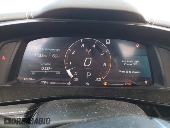 2022 Chevrolet Corvette 1LT with VIN 1G1YA2D40N5118657, listed as a Copart auction lot 48972845 with 17,189 mi miles and Salvage Title. Bid and sale history available at carsss.com. Image 9.