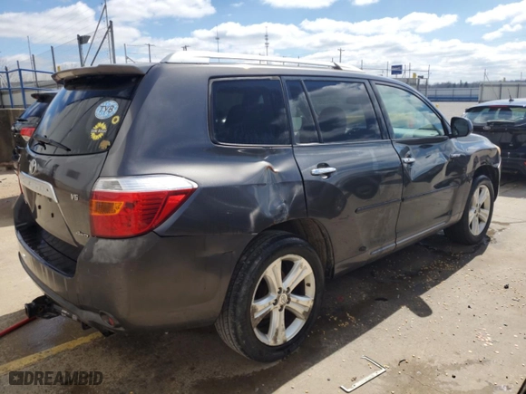 2008 Toyota Highlander Limited with VIN JTEES42A082003067, listed as a Copart auction lot 48872235 with 303,939 mi miles and Salvage Title. Bid and sale history available at carsss.com. Image 3.