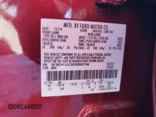 2014 Ford Edge SEL with VIN 2FMDK3JC0EBB83746, listed as a Copart auction lot 87744085 with 132,740 mi miles and Salvage Title. Bid and sale history available at carsss.com. Image 13.