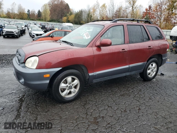 2005 Hyundai Santa Fe GLS with VIN KM8SC13D55U909223, listed as a Copart auction lot 81390854 with 160,806 mi miles and Salvage Title. Bid and sale history available at carsss.com. Image 1.