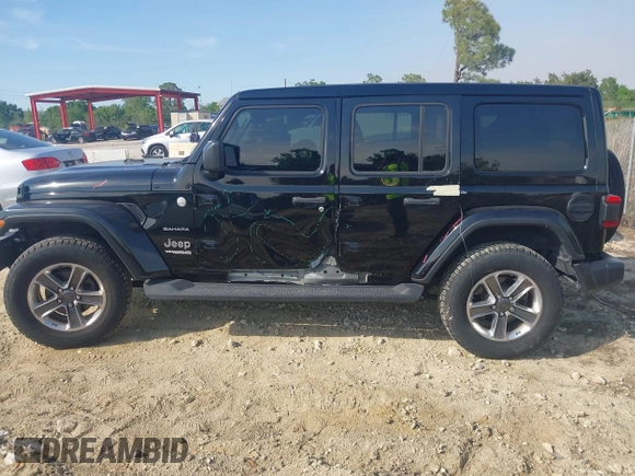 2021 Jeep Wrangler Unlimited Sahara with VIN 1C4HJXEG3MW536507, listed as a IAAI auction lot 41601893 with 51,214 mi miles and . Bid and sale history available at DreamBid. Image 14.