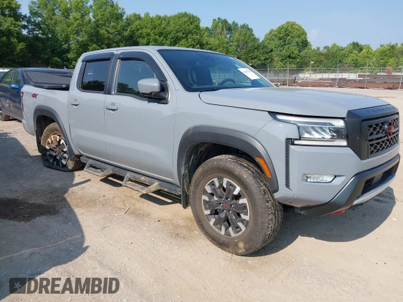 2023 Nissan Frontier SV with VIN 1N6ED1EK4PN622489, listed as a IAAI auction lot 42400562 with 25,595 mi miles and . Bid and sale history available at DreamBid. Image 1.