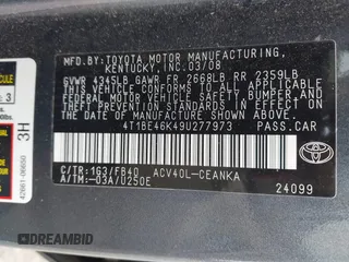 2009 Toyota Camry with VIN 4T1BE46K49U277973, listed as a IAAI auction lot 42059451 with 176,202 mi miles. Bid and sale history available at carsss.com. Image 9.