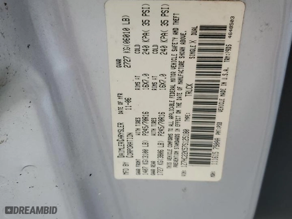 2007 Mitsubishi Raider LS with VIN 1Z7HC22K57S125180, listed as a Copart auction lot 79241794 with 175110 miles and Salvage Title. Bid and sale history available at carsss.com. Image 13.