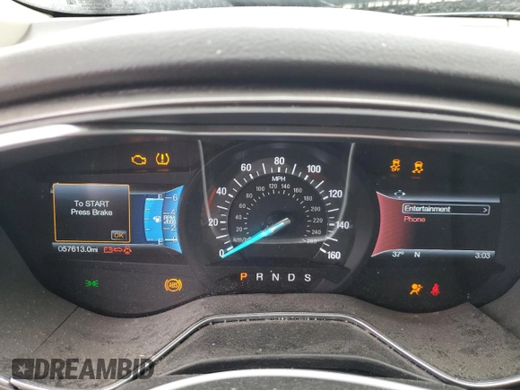 2017 Ford Fusion SE with VIN 3FA6P0HD2HR108909, listed as a Copart auction lot 50010495 with 57,613 mi miles and Salvage Title. Bid and sale history available at DreamBid. Image 9.