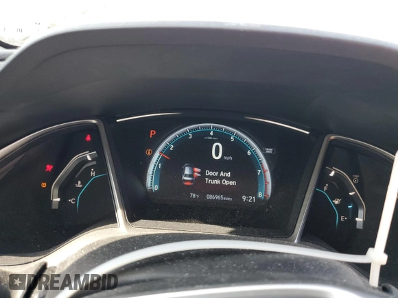 2016 Honda Civic Sedan EX with VIN 19XFC2F75GE026631, listed as a Copart auction lot 54160485 with 86,965 mi miles and Salvage Title. Bid and sale history available at carsss.com. Image 9.