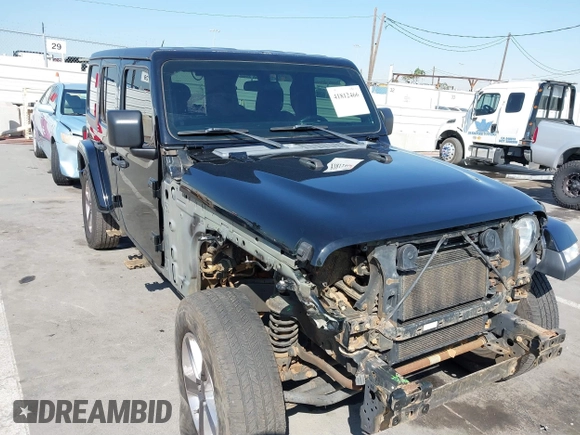 2020 Jeep Wrangler Unlimited Sahara with VIN 1C4HJXEN7LW230214, listed as a IAAI auction lot 41812466 with 59,004 mi miles. Bid and sale history available at carsss.com. Image 6.