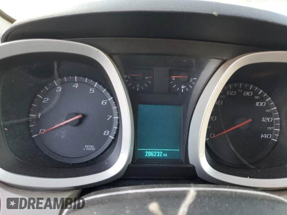 2012 Chevrolet Equinox 2LT with VIN 2GNFLNE50C6333157, listed as a Copart auction lot 43814405 with 206,232 mi miles and Salvage Title. Bid and sale history available at DreamBid. Image 9.