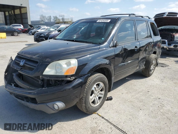 2005 Honda Pilot EX-L z VIN 5FNYF18635B001295, wystawiony jako Copart lot #52434555 z przebiegiem 318 797 mil mil oraz Szkoda całkowita • Salvage title. Historia ofert i sprzedaży dostępna na DreamBid. Obrazek 1.