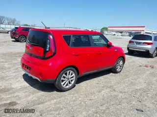 2018 Kia Soul + with VIN KNDJP3A51J7593470, listed as a IAAI auction lot 41995443 with 87,443 mi miles. Bid and sale history available at carsss.com. Image 4.