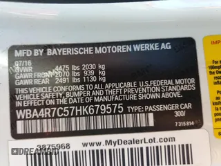 2017 BMW 4 Series 430i with VIN WBA4R7C57HK679575, listed as a Copart auction lot 45841335 with 74,973 mi miles and Salvage Title. Bid and sale history available at DreamBid. Image 12.
