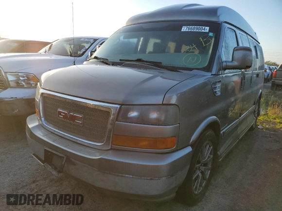 2012 GMC Savana Cargo Van YF7 Upfitter with VIN 1GDS7DC49C1111120, listed as a Copart auction lot 76689004 with 76,889 mi miles and Non Repairable. Bid and sale history available at carsss.com. Image 1.