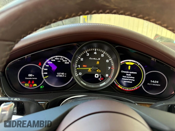 2021 Porsche Panamera с VIN WP0AH2A75ML158181, выставлен на аукционе Copart как лот 77591994 с пробегом 19 746 миль миль и Списание • Salvage title. История ставок и продаж доступна на DreamBid. Изображение 9.