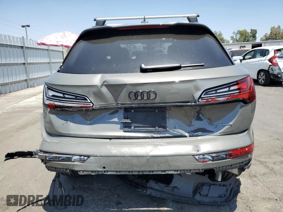 2023 Audi Q5 S line Premium Plus with VIN WA1E2AFYXP2109190, listed as a Copart auction lot 58004343 with 3,338 mi miles and . Bid and sale history available at DreamBid. Image 6.