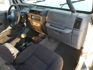 1997 Jeep Wrangler Sport with VIN 1J4FY19S8VP545093, listed as a Copart auction lot 47985865 with 124,208 mi miles and Salvage Title. Bid and sale history available at carsss.com. Image 8.