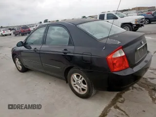 2005 Kia Spectra LX with VIN KNAFE121255179334, listed as a Copart auction lot 53144295 with 147,989 mi miles and Clean Title. Bid and sale history available at carsss.com. Image 2.
