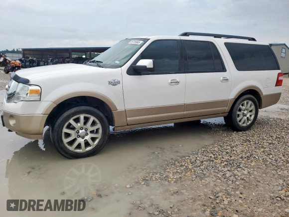 2012 Ford Expedition Max King Ranch z VIN 1FMJK1J50CEF34519, wystawiony jako Copart lot #59759965 z przebiegiem 187 401 mil mil oraz Czysty tytuł • Clean title. Historia ofert i sprzedaży dostępna na DreamBid. Obrazek 1.