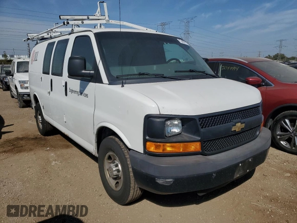 2014 Chevrolet Express Cargo Van with VIN 1GCWGFCA4E1122858, listed as a Copart auction lot 72409114 with 137,908 mi miles and Salvage Title. Bid and sale history available at carsss.com. Image 4.