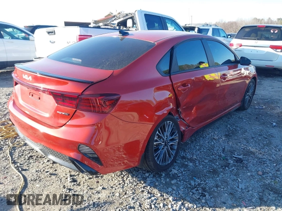 2022 Kia Forte GT-Line with VIN 3KPF54AD0NE500887, listed as a IAAI auction lot 41658792 with 17,925 mi miles and . Bid and sale history available at carsss.com. Image 4.