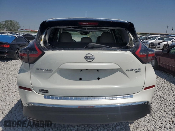 2024 Nissan Murano Platinum z VIN 5N1AZ2DS8RC119259, wystawiony jako Copart lot #52637325 z przebiegiem 512 mil mil oraz Szkoda całkowita • Salvage title. Historia ofert i sprzedaży dostępna na DreamBid. Obrazek 6.