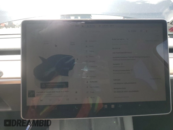 2024 Tesla Model Y Long Range с VIN 7SAYGAEEXRF115893, выставлен на аукционе Copart как лот 55174035 с пробегом 68 078 миль миль и Списание • Salvage title. История ставок и продаж доступна на DreamBid. Изображение 9.