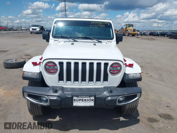 2019 Jeep Wrangler Unlimited Sahara with VIN 1C4HJXEN7KW535887, listed as a IAAI auction lot 42217440 with 91,226 mi miles and . Bid and sale history available at DreamBid. Image 13.