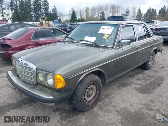 1985 Mercedes-Benz 300 with VIN WDBAB33C5FA233413, listed as a IAAI auction lot 41933343 with 110,651 mi miles and . Bid and sale history available at DreamBid. Image 2.