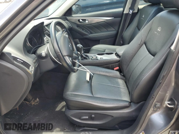 2014 Infiniti Q50 Premium with VIN JN1BV7APXEM675338, listed as a Copart auction lot 57125045 with 58,267 mi miles and Salvage title. Bid and sale history available at DreamBid. Image 7.