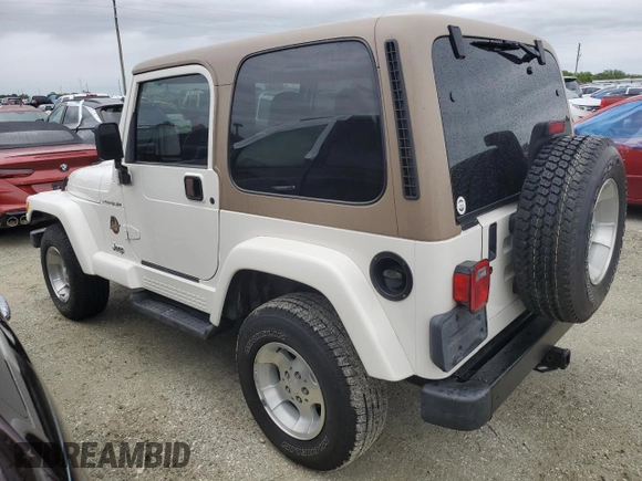 2002 Jeep Wrangler Sahara with VIN 1J4FA59S02P727359, listed as a Copart auction lot 74823414 with 84,186 mi miles and Salvage Title. Bid and sale history available at carsss.com. Image 2.
