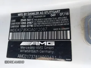2016 Mercedes-Benz S 63 AMG z VIN WDDXJ7JBXGA012087, wystawiony jako IAAI lot #42404918 z przebiegiem 75 237 mil mil oraz . Historia ofert i sprzedaży dostępna na DreamBid. Obrazek 9.