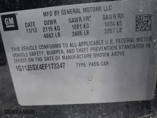 2014 Chevrolet Malibu LTZ with VIN 1G11J5SX4EF173347, listed as a IAAI auction lot 41345183 with 119,080 mi miles. Bid and sale history available at carsss.com. Image 9.