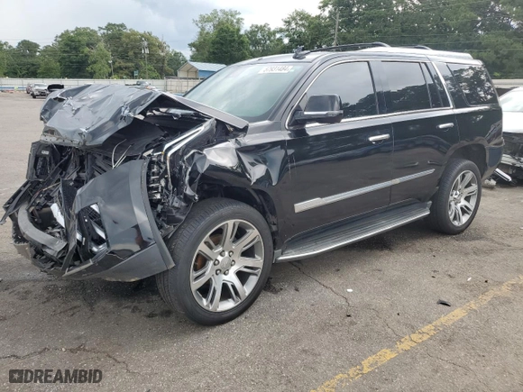 2016 Cadillac Escalade Luxury Collection with VIN 1GYS4BKJ9GR350242, listed as a Copart auction lot 57931484 with 109,111 mi miles and Salvage Title. Bid and sale history available at carsss.com. Image 1.
