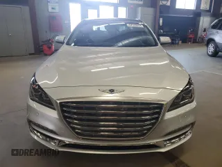 2018 Genesis G80 Ultimate with VIN KMHGN4JFXJU245842, listed as a Copart auction lot 62599064 with 9,567 mi miles and Salvage Title. Bid and sale history available at carsss.com. Image 5.