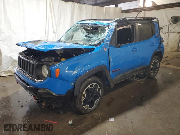 2015 Jeep Renegade Trailhawk with VIN ZACCJBCT0FPB74673, listed as a Copart auction lot 63626295 with 152,146 mi miles and Salvage title. Bid and sale history available at DreamBid. Image 1.