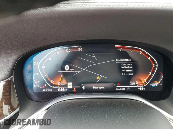 2020 BMW 7 Series 740i with VIN WBA7T2C04LCD14332, listed as a Copart auction lot 48348235 with 68,401 mi miles and Salvage title. Bid and sale history available at DreamBid. Image 9.