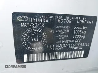 2019 Genesis G70 3.3T Advanced with VIN KMTG74LE6KU014118, listed as a IAAI auction lot 41752512 with 51,817 mi miles. Bid and sale history available at carsss.com. Image 9.