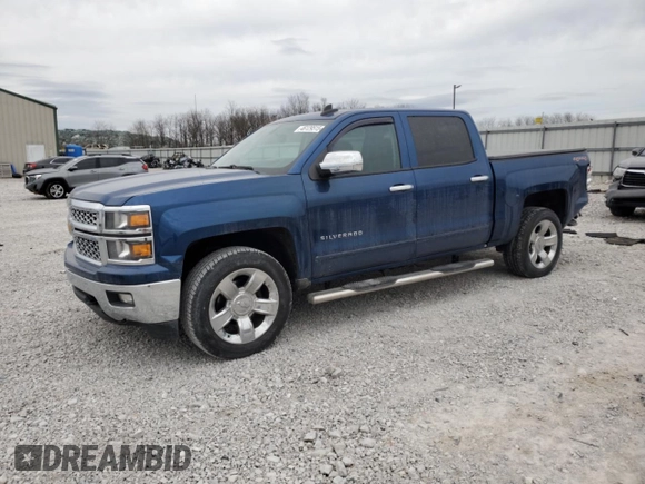 2015 Chevrolet Silverado 1500 LT with VIN 3GCUKREC7FG211901, listed as a Copart auction lot 46129515 with 105,273 mi miles and Salvage Title. Bid and sale history available at carsss.com. Image 1.