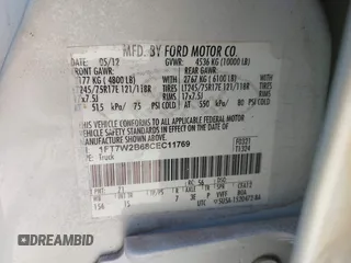 2012 Ford F-250 XL with VIN 1FT7W2B68CEC11769, listed as a IAAI auction lot 42678565 with 101,663 mi miles and . Bid and sale history available at DreamBid. Image 9.