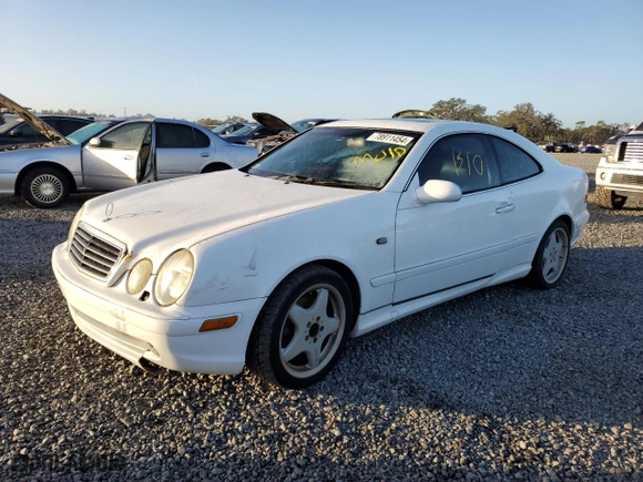 1999 Mercedes-Benz CLK-Class with VIN WDBLJ70G0XF054064, listed as a Copart auction lot 78911454 with 0 mi miles and Salvage Title. Bid and sale history available at carsss.com. Image 1.
