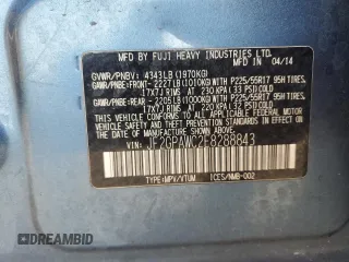2014 Subaru Crosstrek Premium with VIN JF2GPAWC2E8288843, listed as a Copart auction lot 60479805 with 123,012 mi miles and Salvage title. Bid and sale history available at DreamBid. Image 12.